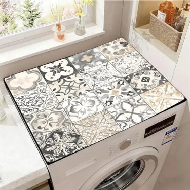 Imagem de Capas de lavadora e secadora para a parte superior, tapete protetor de secadora antiderrapante, capa de máquina de lavar à prova de poeira, 59,9 cm x 50 cm (Mandala, 59,9 cm x 50 cm)