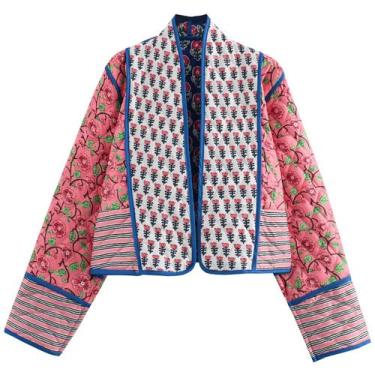 Imagem de Jaqueta Wyeysyt Puffer acolchoada com estampa floral recortada para mu