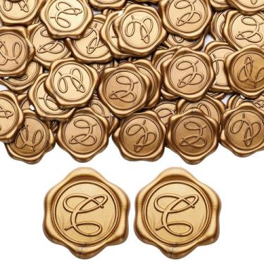 Imagem de Adesivos Wax Seal Yoption Initial Alphabet C, pacote com 100 unidades 