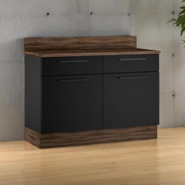 Imagem de Balcão Cozinha em Aço 2 Portas 2 Gavetas 120cm com Tampo Dobradiça Slo