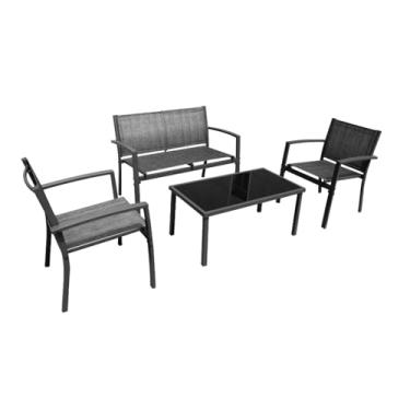 Imagem de Conjunto Terraço Relax Conthey com 4 Peças - Cor Cinza