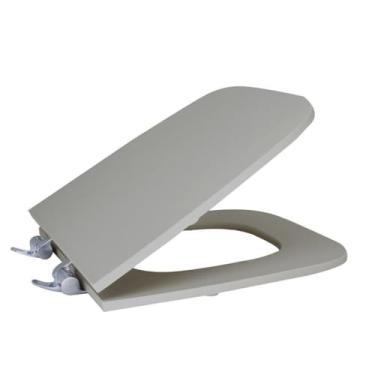 Imagem de Assento Sanitário Poliéster para Louça Boss (incepa) Slow Close Cromado Cinza Fosco