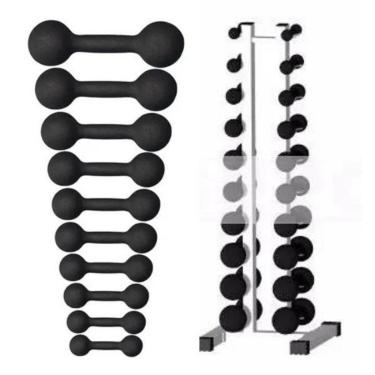 Imagem de Torre Suporte Expositor + Par de Halteres Bola Ferro 01 à 10KG-Unissex