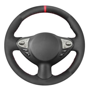 Imagem de MEWANT Capa de volante com costura DIY para Nissan Juke 2011-2017/Maxima 2009-2014/370Z 2011-2020/ Sentra 2017-2019 Acessórios de volante
