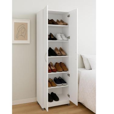 Imagem de Armário Sapateira Multiuso 2 Portas Dm-579 Cor:branco Branco