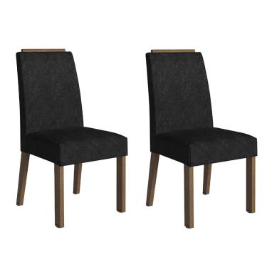 Imagem de Kit 2 Cadeiras de Jantar 4255 com Espaldar Rustic/Oxford Madesa