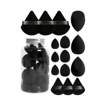 Imagem de Conjunto De 15 Esponjas De Maquiagem Mini Puff De Pó Triangular Com Fr