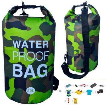 Imagem de Mochila Bolsa Saco Estanque A Prova D'água Bóia Impermeável 20L Nataçã