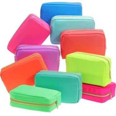 Imagem de Bolsa de maquiagem e cosméticos Sweetude Nylon, 10 peças, cor neon