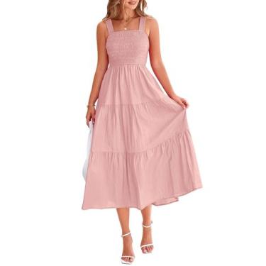 Imagem de Vestido feminino PRETTYGARDEN com blusa midi de verão rosa tamanho GG
