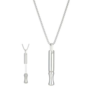 Imagem de INTIMATE LOVER Colar de respiração com filtro de algodão, aço inoxidável, alívio de estresse, colar de joia presente para mulheres e homens, 18.0 Inches, Algodão, Sem Pedra Preciosa