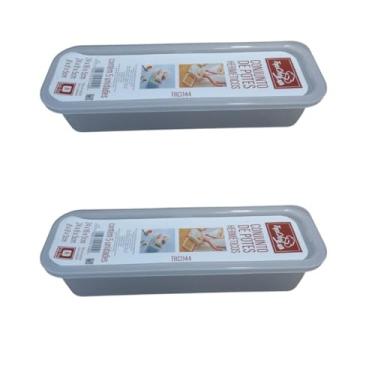 Imagem de Conjunto de Potes Herméticos de Plástico, 5 Peças, Transparente, Com Tampa, 200ml a 1200ml, Para Armazenamento de Alimentos