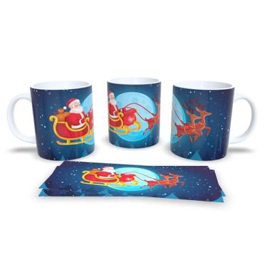 Imagem de Caneca de Natal com Estampa Natalina, Porcelana Branca, Design Festivo com Trenó e Renas, Decoração para Casa e Escritório, Presente (1)