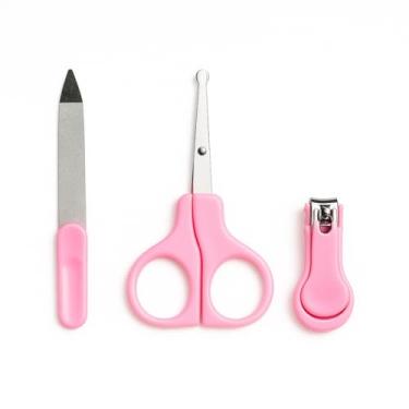 Imagem de Kit Cuidados Essenciais, 4 Peças, Azul, Tesoura e Lima para Unhas, Cortador, Kit Manicure Infantil