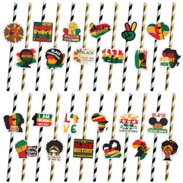 Imagem de Lembranças de festa do mês da história negra, decorações de palha descartáveis, recortes de férias de história negra, suprimentos de festa - lembrancinhas de festa de férias de história negra -