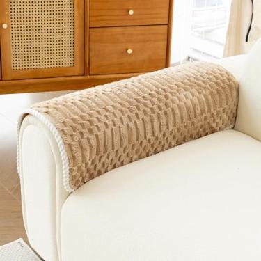 Imagem de JPGGD Capas de sofá quentes de pelúcia laváveis, antiderrapantes para poltronas reclináveis, divertidas e felpudas para cães, lavável, capa macia para animais de estimação (1 peça, marrom claro, 70 cm