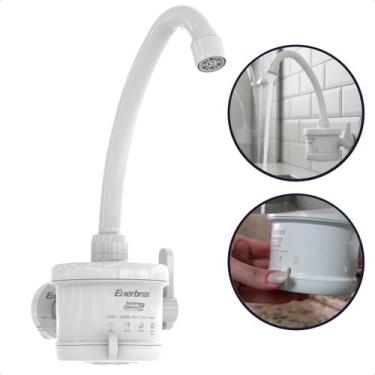 Imagem de Torneira Elétrica de Parede Para Cozinha Enerbras 4T 127v e 220v, Bran