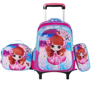 Imagem de Mochila Rodinha Infantil Masculina Feminina Escolar Juvenil Reforçada crianças menino e menina(Menina)