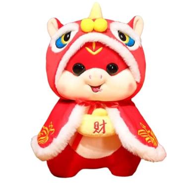 Imagem de 2025 Ano da Boneca de Pelúcia, Bicho de Pelúcia Vermelha | Brinquedos de pelúcia Pelúcia Animal | Decoração do quarto mascote chinês brinquedo de pelúcia, boneca de pelúcia primavera festival vermelh