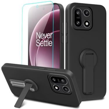 Imagem de Nijiadi Capa de celular compatível com Oneplus 15 com protetor de tela, rotação de 360° com suporte oculto/suporte oculto de silicone TPU para Oneplus 1+ 15 5G 2025 - preta