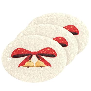 Imagem de Wassud Esponja de polpa de madeira com ilustração vetorial plana para pratos, pacote com 3 esponjas de cozinha para limpeza, esfregão resistente para panelas antiaderentes pia banheiro, suprimentos de