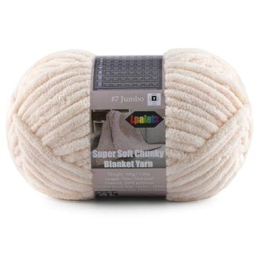 Imagem de Fio de chenille de veludo para crochê super volumoso - 1 novelo de 200 g - Cobertor de bebê ultramacio para tricô, cobertores grossos de crochê amigurumi (1 cáqui)