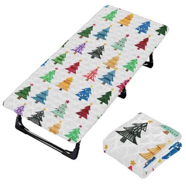 Imagem de Burbuja Lençol de berço de árvore de Natal para crianças, lençol de cochilo acolchoado portátil com faixa elástica para meninas e meninos, lavável na máquina, 63,5 x 127 cm