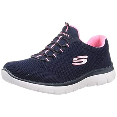Imagem de Skechers D'Lites Tênis feminino, Azul-marinho/rosa, 8 Wide