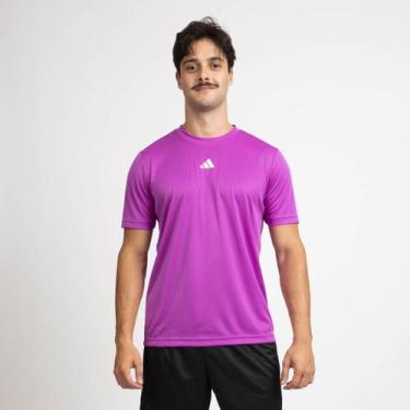 Imagem de Camiseta Adidas Treino Básica Masculina, Roxo, M