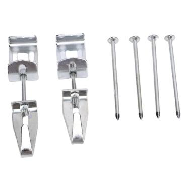 Imagem de AUNMAS Ganchos J Ajustáveis, Material de Ferro, Suporta 100 Libras, Fácil Ajuste de Altura, Kit de Suspensão de Imagens para Molduras e Espelhos