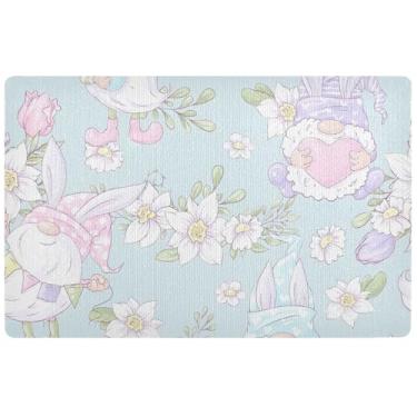 Imagem de Capacho personalizado para férias, Páscoa, gnomos, engraçado, outono, ao ar livre, tapete de boas-vindas, lavável ao ar livre, tapetes de porta para entrada interna 81 x 50 cm