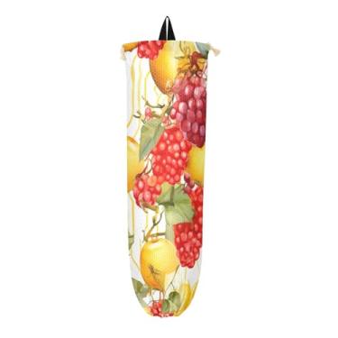 Imagem de Porta-sacos plásticos para aquarela com frutas, bolsa de armazenamento de parede, organizador de sacolas plásticas de mercearia