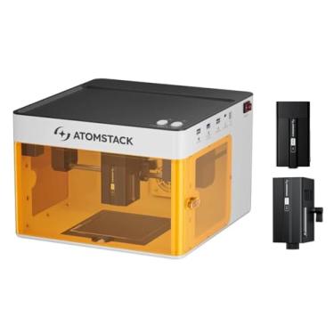 Imagem de Atomstack Gravador a laser P1 5W, máquina de gravação a laser portátil e cortador a laser com aplicativo e software Atomstack gratuitos para iniciantes, área de gravação de 11 x 11 cm para compensado