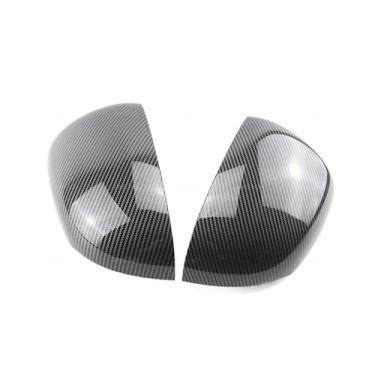 Imagem de Fibra de carbono carro vista traseira porta asa espelho lateral capa tampas caso escudo Compatível com benz w177 v177 c118 x118 2018-2023(Carbon Fiber Look)