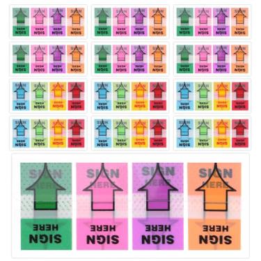 Imagem de 600 peças, 8 cores, sinal aqui, setas, etiquetas, adesivos, placas adesivas, postes, bandeiras, tabelas, placas coloridas, postes, sinalizadores, flechas, notas adesivas para documentos, anotação de