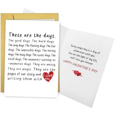 Imagem de Qiliji Cartão romântico de dia dos namorados para marido esposa, presente de dia dos namorados para homens e mulheres, presente doce dos namorados para namorado, namorada, adoro escrever nossa