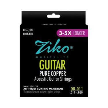 Imagem de Cordas De Violão Folk Revestidas De Cobre Vermelho ZIKO DR-010 DR-011 