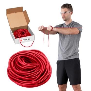 Imagem de THERABAND Tubo de resistência, vermelho, nível médio 2, rolo de 30,5 m, sem látex, tubo de exercício profissional para exercícios corporais e básicos, cortado no comprimento, codificado por cores