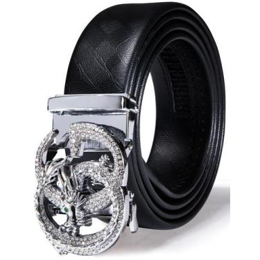 Imagem de Belt Barry.Wang Ratchet Automatic Buckle Dragon Rhinestone