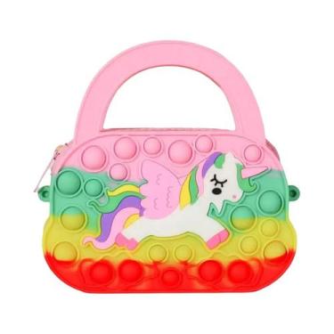 Imagem de Bolsa De Ombro Fidget Unicórnio Arco-Íris Kawaii Porta Moedas Brinqued
