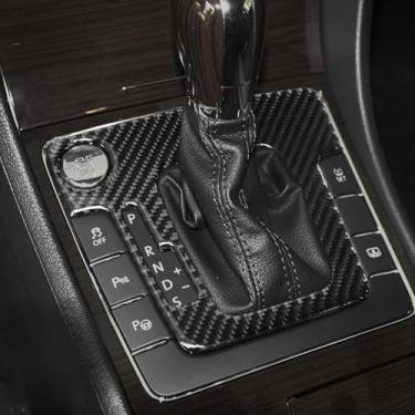 Imagem de BETTERHUMZ Compatível com Volkswagen VW Passat 2011 2012 2013 2014 2015 Fibra de Carbono Carro Painel de Mudança de Engrenagem Decoração Decalque Adesivo Interior do Carro Acessórios (Estilo A)