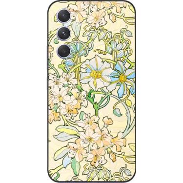 Imagem de Berkin Arts Compatível com Samsung Galaxy A55 5G capa arte silicone arte nova flor floral (Clematis por Alphonse Mucha)