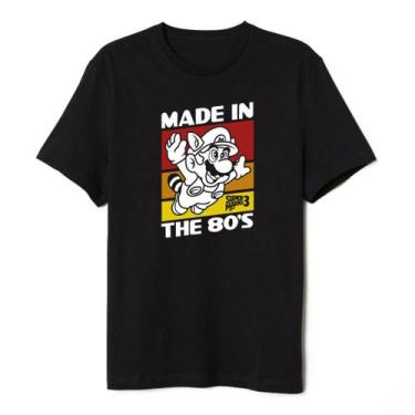 Imagem de Camiseta Super Mario Algodão Retro - Fenix camisetas, Preto, G