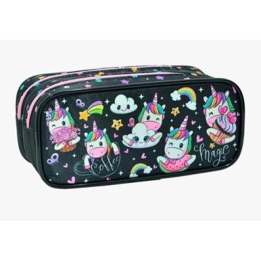 Imagem de Estojo escolar duplo Unicórnio Estojos Kids