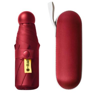 Imagem de guarda-chuva cápsula com proteção solar uv de aluminio compacto mini s