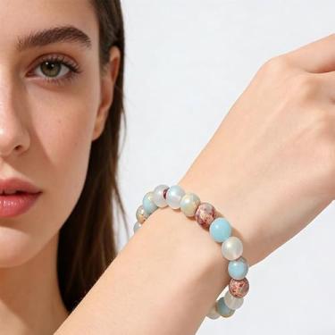 Imagem de Pulseira de atração, mulheres, homens, olho de tigre, pedra natural, contas elásticas feitas à mão, joias, dinheiro, riqueza, ioga, amizade, presente de Natal, Medium, Latão, Sem Pedra Preciosa