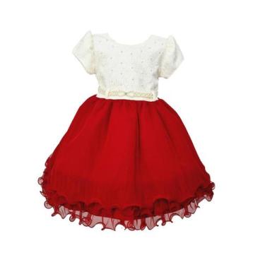 Imagem de Vestido Menina Bonita De Festa Pérolas Infantil Com Manga - JL Kids, 2