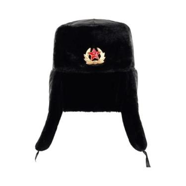 Imagem de Chapéu Ushanka De Inverno Masculino Em Pelúcia De Coelho Sintético Com