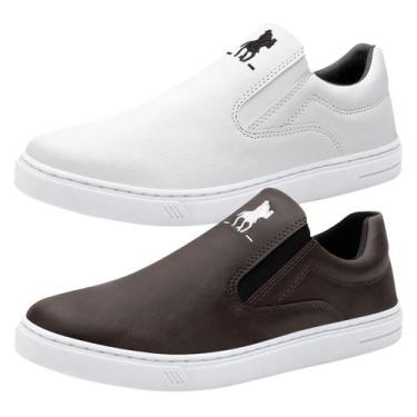 Imagem de Kit Sapatênis Casual Masculino Polo Plus Homem Estiloso Moda, Café, Br