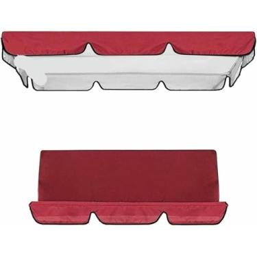 Imagem de Dossel De Substituição Para Assento De Balanço De Pátio, Cobertura De Assento De Substituição, Jardim, Pátio, Cadeira Ao Ar Livre, Toldo, 142 * 120 * 18cm ~/